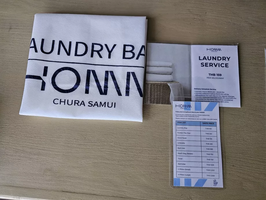 Pesukott ja hinnakiri