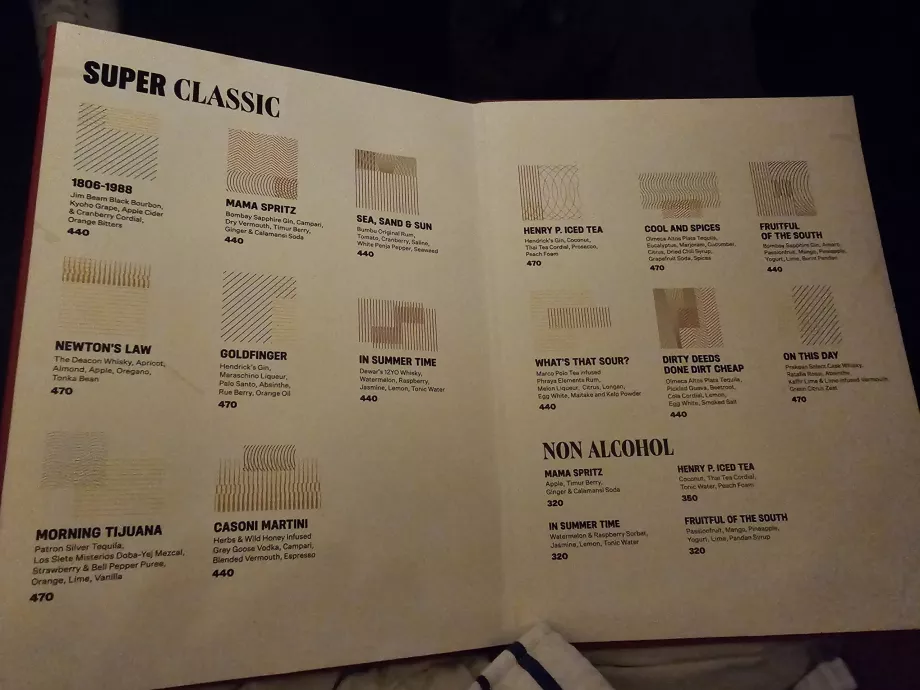 Dry Wave Cocktail Studio - menüü