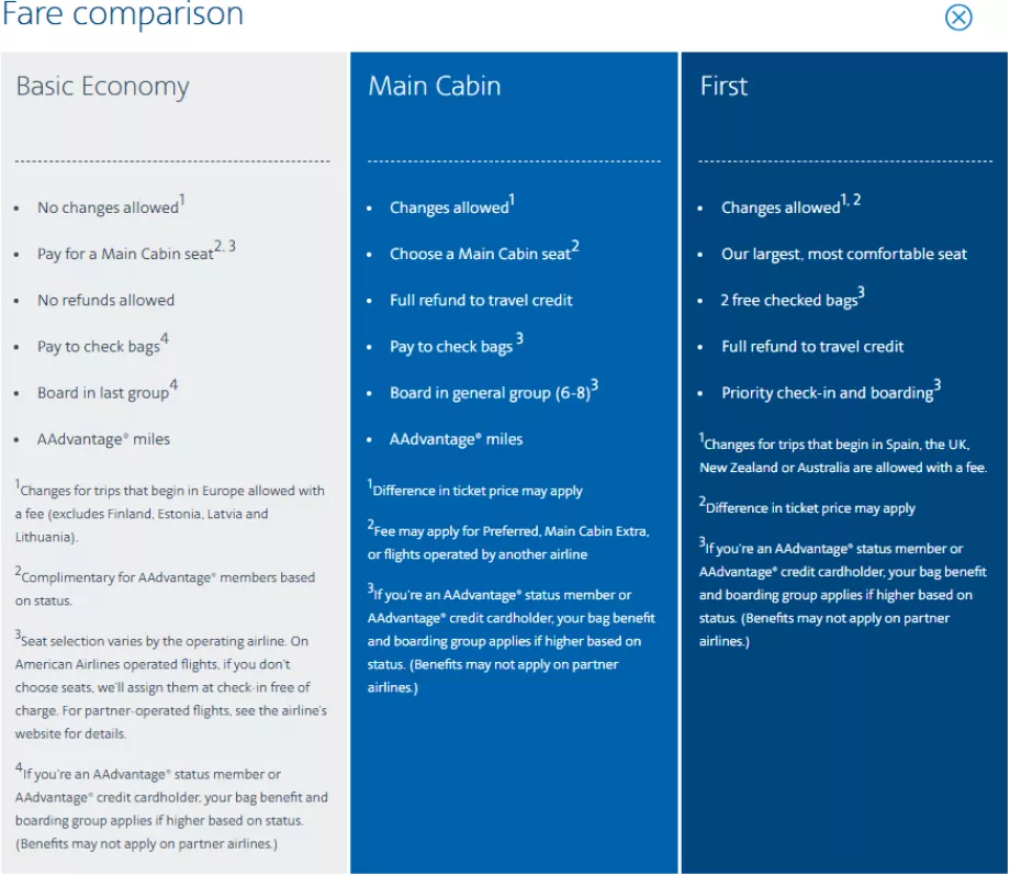American Airlinesi riigisisesed piletihinnad