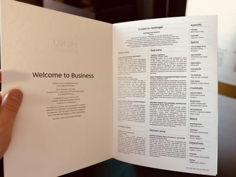 Veinide, õlle, aperitiivide, digestiivide ja kokteilide pakkumine