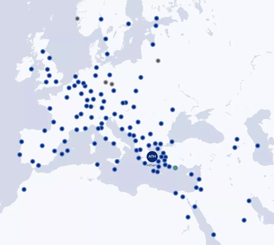 Marsruudi kaart Aegean Airlines
