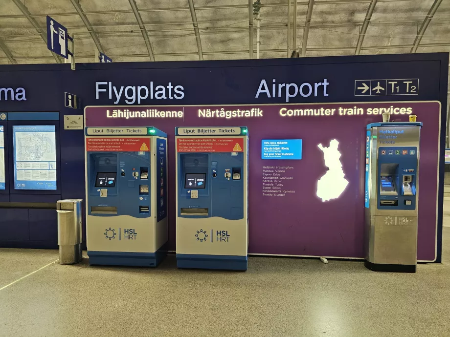Piletiautomaadid, raudteejaamad