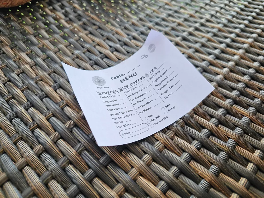 Hommikusöök: kohvi menüü