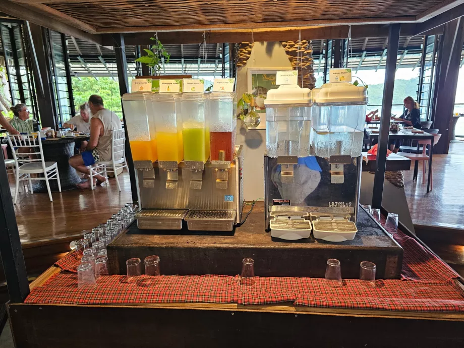 Hommikusöök: vesi ja puuviljamahlad