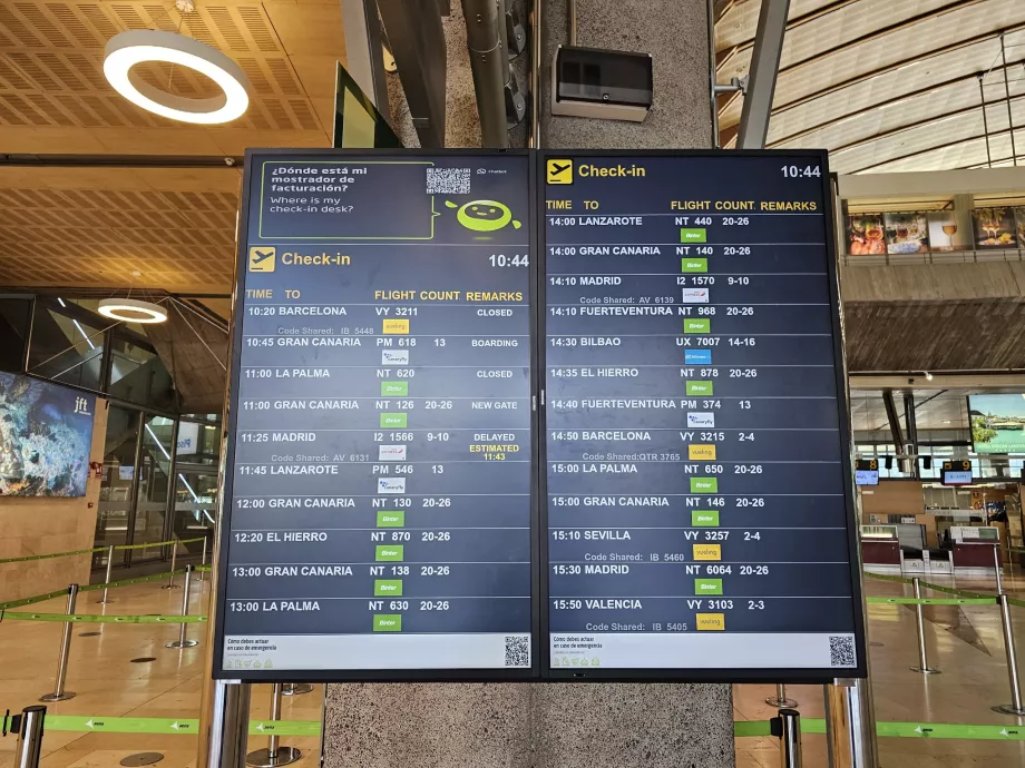 Väljumistahvel, TFN lennujaam