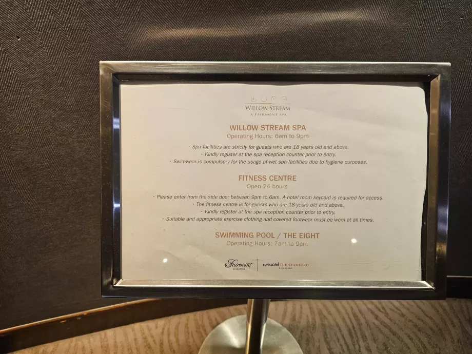 Basseini, jõusaali ja spaa lahtiolekuajad