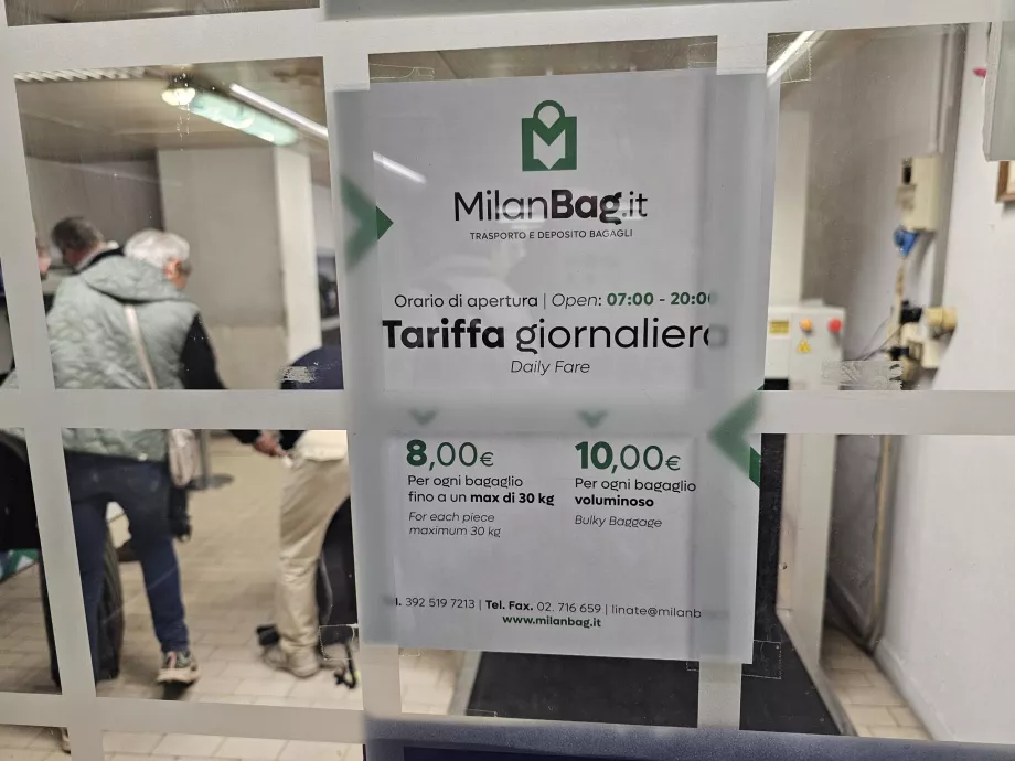 Pagasi hoiustamise hinnad, 2026