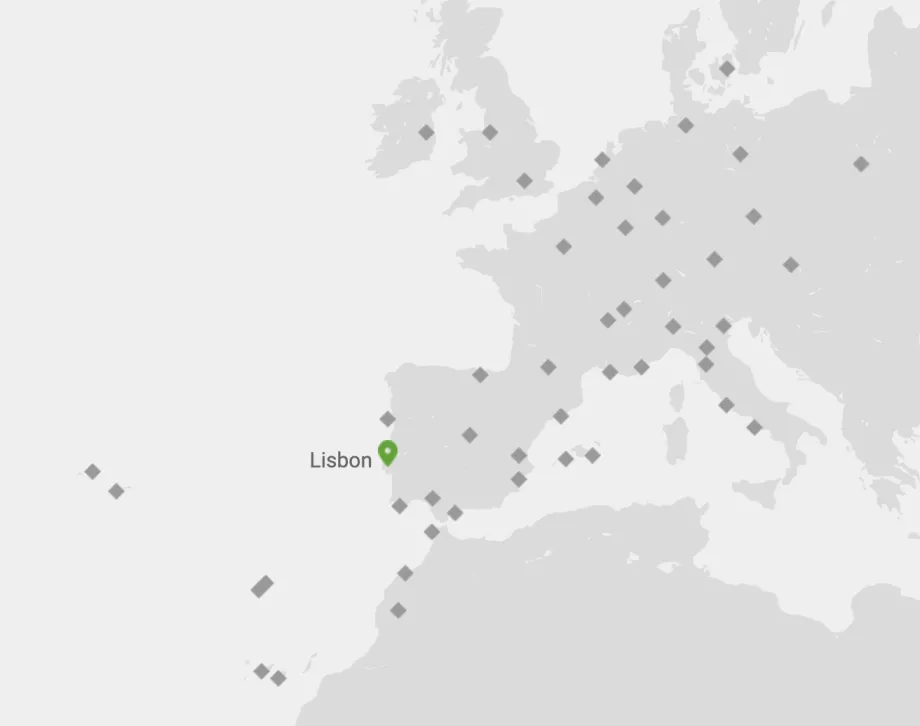 TAP Air Portugali lennuliini kaart