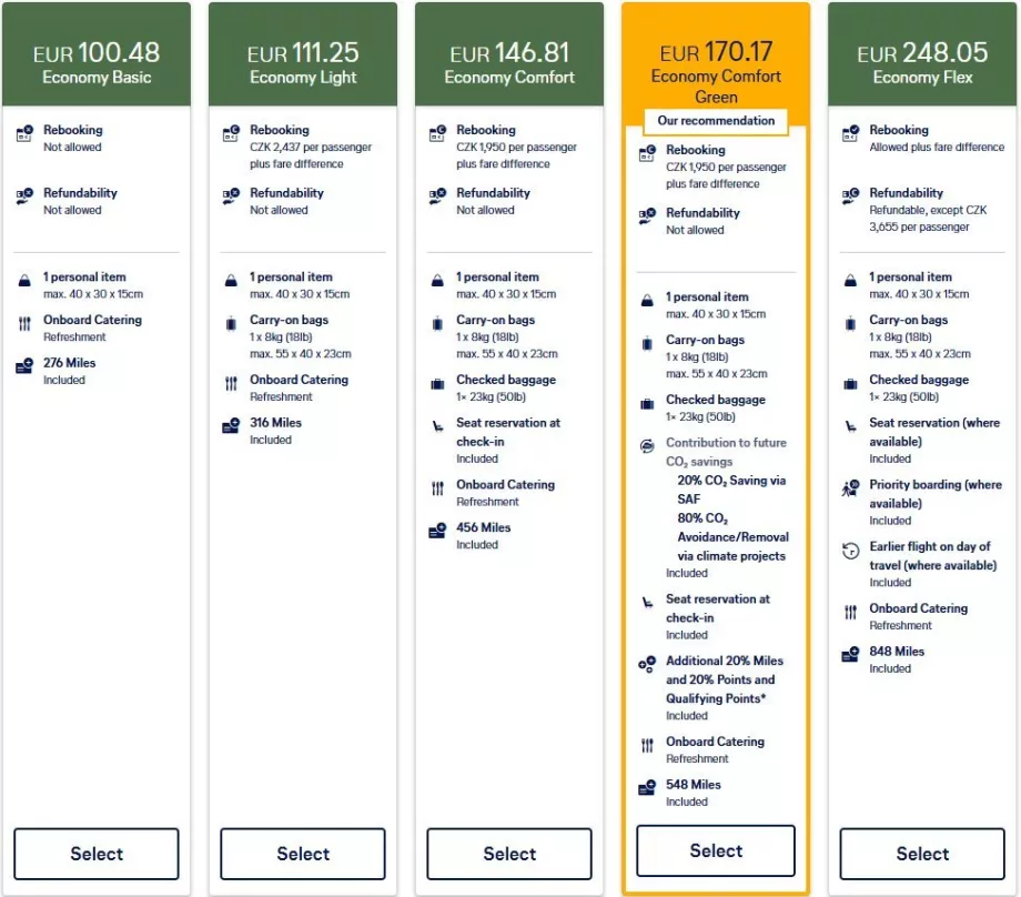 Uued Lufthansa piletihinnad
