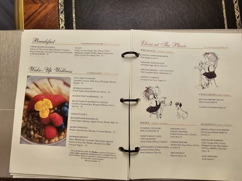 Menüü, toasisene teenindus