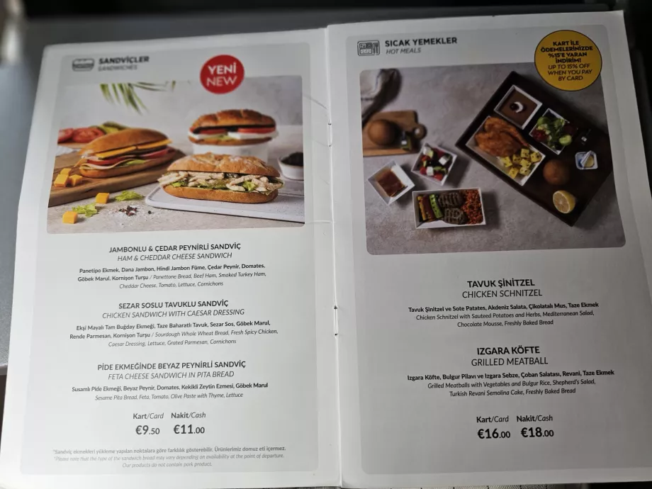 Pegasus Airlines menüü